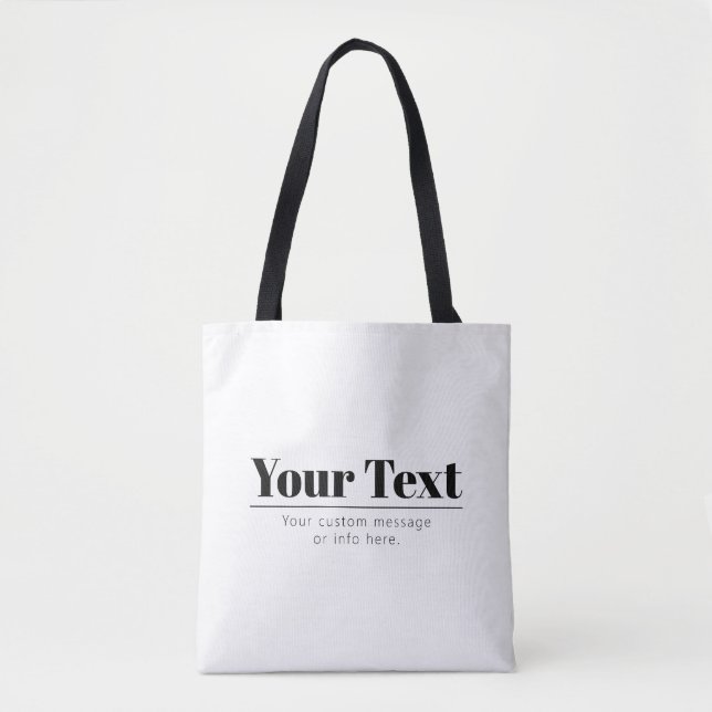 Stylish Retro-modern Text | Black & White Tote Bag (Front)