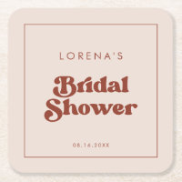 Stylish retro Peach Pink Bridal Shower