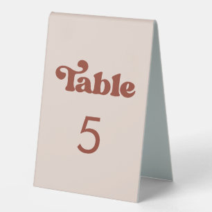 Stylish retro peach pink Table number