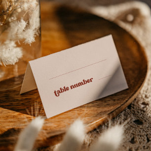 Stylish retro peach pink wedding place card