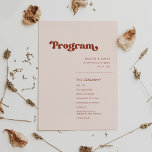 Stylish retro peach pink wedding program<br><div class="desc">A retro chic theme: adopt this slightly vintage and stylish typographic design for your wedding stationery,  with a burnt orange,  terracotta,  brown sugar & peach pink colour theme. Fully customisable text,  colours and backgrounds.</div>