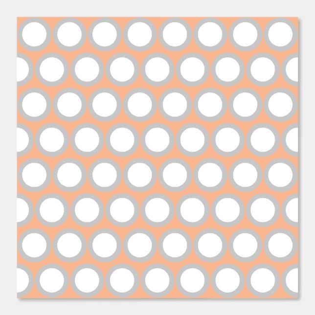 Stylish Retro Peach White Polka Dots Pattern Wallpaper (Front)