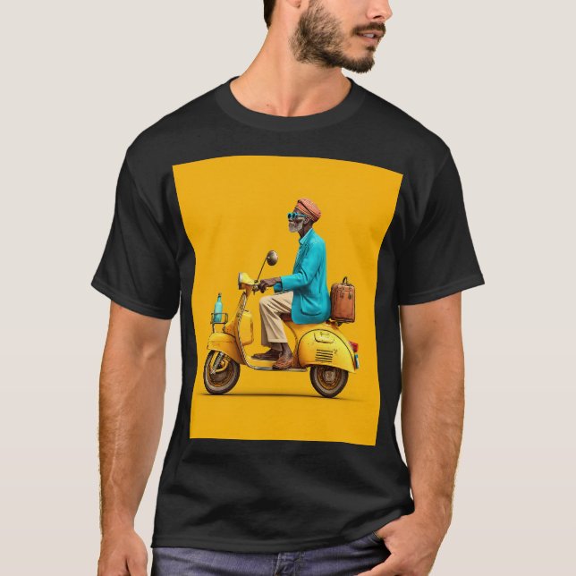 Stylish Retro Scooter Ride T-Shirt (Front)