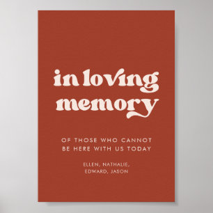 Stylish retro Terracotta In loving memory sign