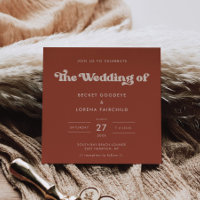 Stylish retro Terracotta Square wedding