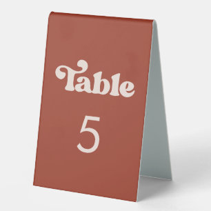 Stylish retro terracotta Table number