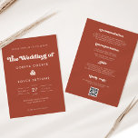Stylish retro Terracotta wedding Invitation<br><div class="desc">A retro chic theme: adopt this vintage and stylish typographic design for your Wedding stationery,  with a terracotta colour theme. Easy to mix and match with our similar stationery available in peach pink,  rust orange & brown sugar. Fully customisable text colours and backgrounds.</div>