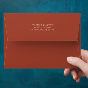 Stylish retro Terracotta wedding invitation Envelope