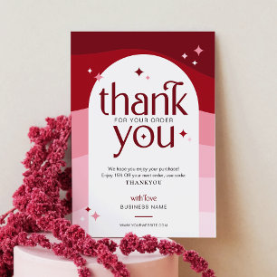 Stylish Retro Thank You Business Package Insert