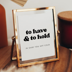 Stylish retro To Have and To Hold Wedding Blanket Poster