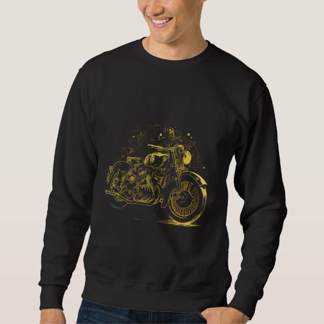 Stylish Retro Vintage Motorcycle Sweatshirt (Front)