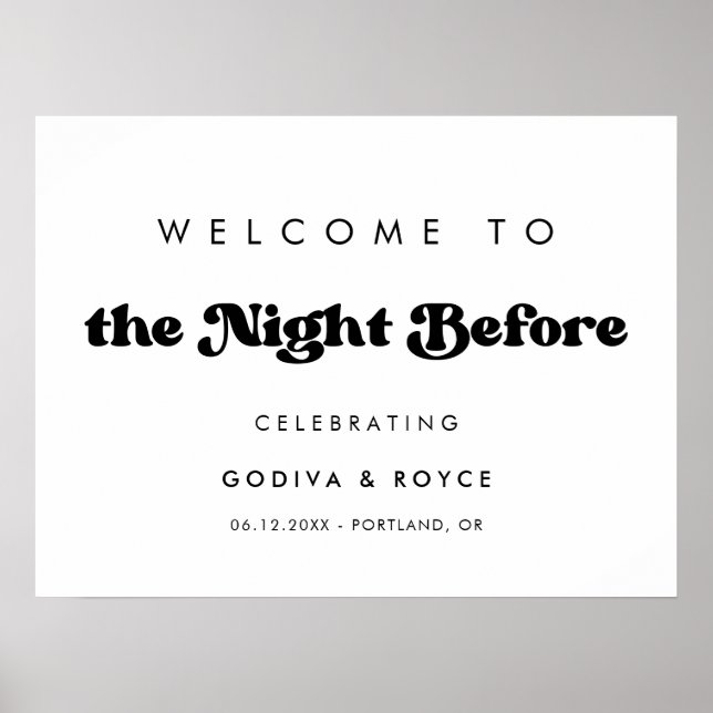 Stylish retro Welcome to The Night Before Poster (Front)