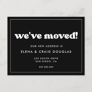Stylish retro We've moved New address Postcard