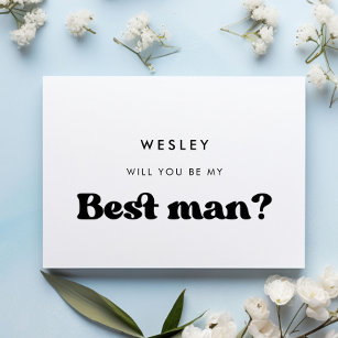 Stylish retro Will you be my best man card