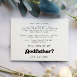 Stylish retro Will you be my Godfather card<br><div class="desc">Retro and elegant: choose a modern card for your Godfather proposal. Easy to personalise with your custom message for the future Godfather. Fully customisable background nd text colours.</div>