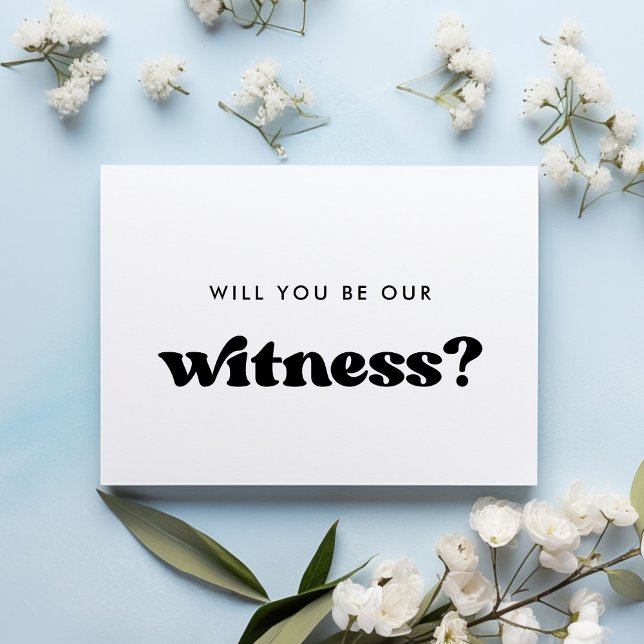 Stylish retro Will you be our witness card (Creator Uploaded)