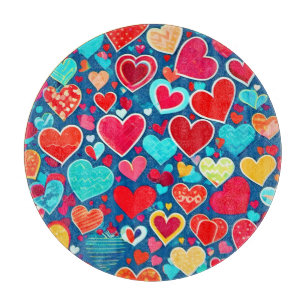 Stylish Romance: Chic Hearts Elegance Cutting Board