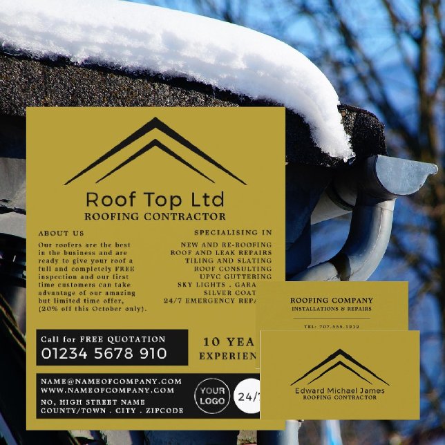 Stylish Roof, Roofer, Roofing Contractor Advert Flyer (Creator Uploaded)