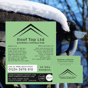 Stylish Roof, Roofer, Roofing Contractor Business Card