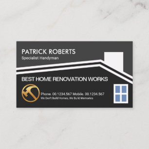 Stylish Rooftop Frame Roofing Contractor Business Card