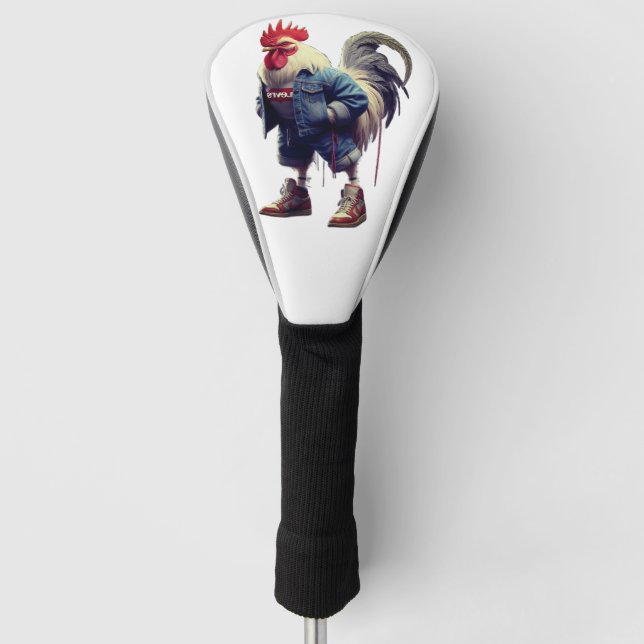 Stylish Rooster in Levi’s-Inspired Creative design Golf Head Cover (Front)