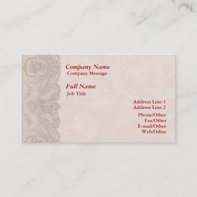 Stylish Rose Border Business Card Template (Front)