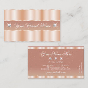 Stylish Rose Coral Sparkle Jewels Elegant Shimmery Business Card
