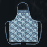 Stylish Rose Floral Pattern Womens Apron<br><div class="desc">A pretty blue floral rose pattern decorates this women's apron. Personalise it with your name,  or for a friend. Designed for you by Blackberry Boulevard.</div>