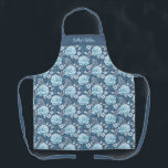 Stylish Rose Floral Pattern Womens Apron<br><div class="desc">A pretty blue floral rose pattern decorates this women's apron. Personalise it with your name,  or for a friend. Designed for you by Blackberry Boulevard.</div>