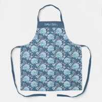 Stylish Rose Floral Pattern Womens Apron