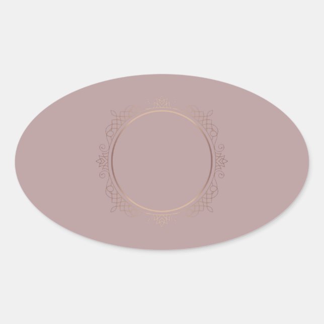Stylish Rose Gold Add Your Text Blank Template Oval Sticker (Front)