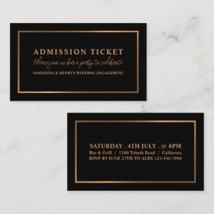 Stylish Rose Gold & Black, Admission Ticket