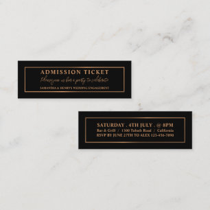 Stylish Rose Gold & Black, Admission Ticket