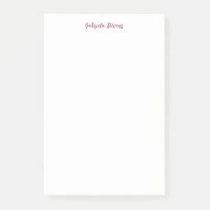 Stylish Rose Gold Calligraphy Name White Post-it Notes