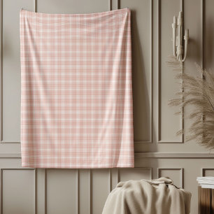 Stylish Rose Gold Plaid Blanket for Home Decor