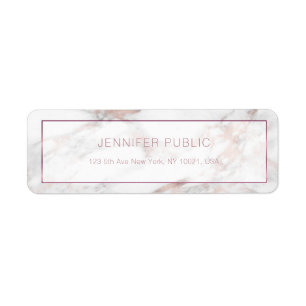 Stylish Rosegold Marble Template Return Address Return Address Label