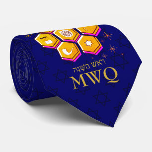 Stylish Rosh Hashanah SHANA TOVA Monogram Tie