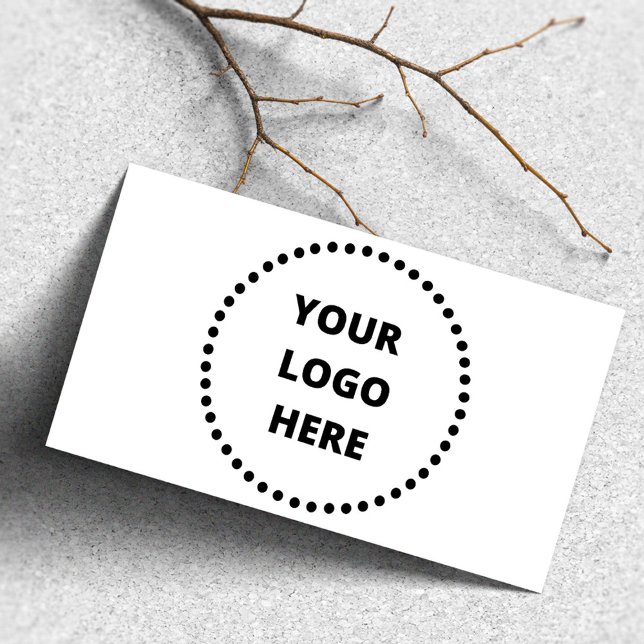 Stylish Round Dotty Frame Your Custom Logo Rubber Stamp (Creator Uploaded)