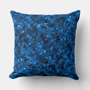 Stylish Royal Blue Shimmer Glitter Glam Pattern Cushion