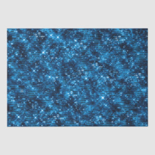 Stylish Royal Blue Shimmer Glitter Glam Pattern Tissue Paper