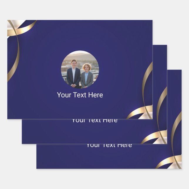 Stylish Royal Solid Blue Custom Gift Wrapping Pape Paper Sheet (Set)