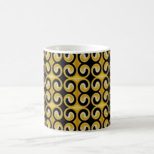 Stylish Royal Yellow Black Pattern Coffee Mug