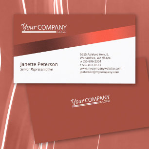 Stylish Rust Red, Burgundy Company Logo Business Card