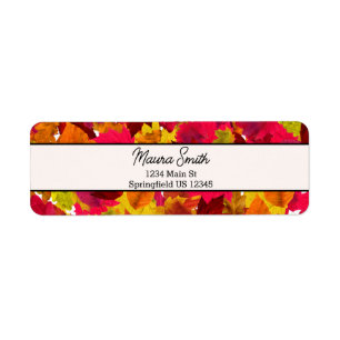 Stylish Rustic Autumn Leaves Simple Return Address Label