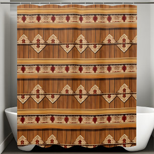 Stylish Rustic Bathroom Shower Curtain