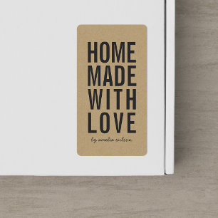 Stylish Rustic Bold Homemade with Love Faux Kraft