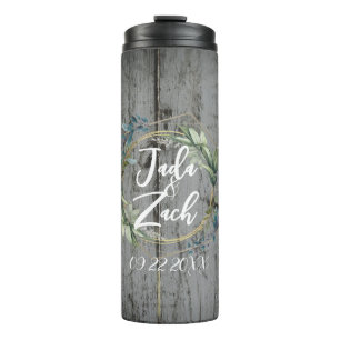 Stylish Rustic Leafy  Wreath Wedding   Thermal Tum Tumbler