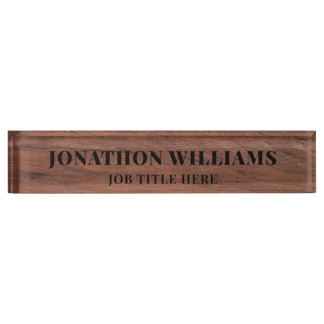 Stylish Rustic Wood  Nameplate (Front)
