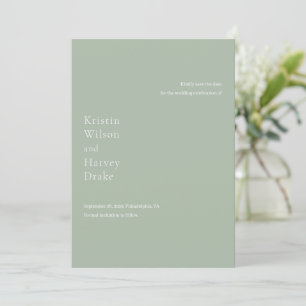 Stylish Sage Green Modern Wedding Save The Date