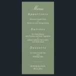 Stylish Sage Green Wedding Menu<br><div class="desc">Stylish Sage Green Wedding Menu, please personalise as required using the online Personalisation template before ordering. Once you have entered your wording onto the Personalisation template, should you find that you need to adjust the positioning of the text then please use the "Customise further" option to "Edit using the Design...</div>